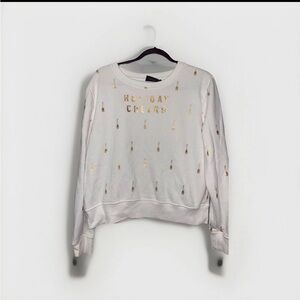 Women's White and Gold Sweater